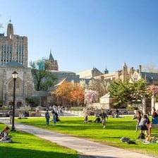 A Yale University student on campus.