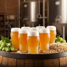 A hazy India pale ale in a beer glass