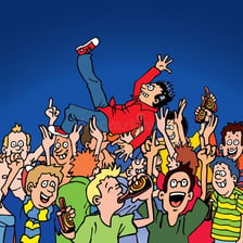 A busy scene depicting confusion and commotion