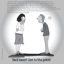 A person reluctantly confirming unwelcome news