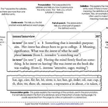 An open dictionary showing multiple word entries.
