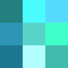 A blue-green cyan color swatch