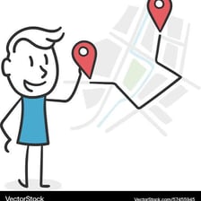 A person tracing a route on a map