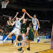 Duke Blue Devils players during a basketball game