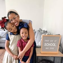 A mother spending time with her family
