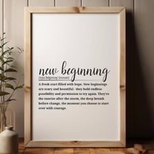 A visual representation of starting over with a new beginning