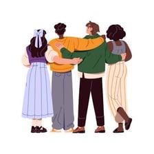 One person physically supporting another person