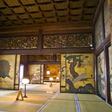 Tatami mats covering the floor of a traditional Japanese room.
