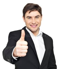 A person signaling that a task is finished