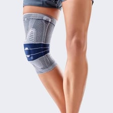 A person wearing a supportive knee brace
