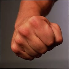 A close-up of a clenched fist
