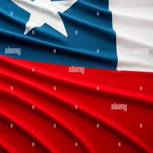The Chilean flag showing its single white star