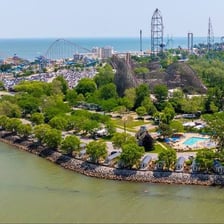 Lake Erie shoreline near Cedar Point amusement park