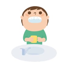 An illustration of a person clearing their throat.