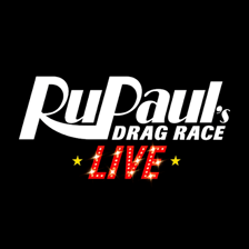 A stage or logo associated with the television series “RuPaul’s Drag Race.”