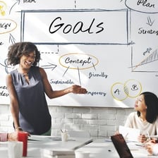 A person making a plan to achieve a goal.
