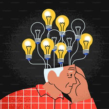 A person appearing to understand a difficult concept.