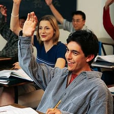 Students attending a college class.