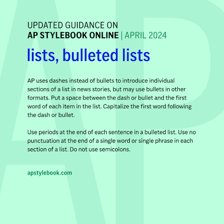 A document displaying a bulleted list with individual items