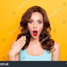 A person showing pleased surprise and admiration