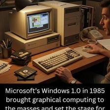 A desktop computer displaying an early Microsoft Windows interface.