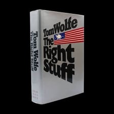 A cover of Tom Wolfe’s book The Right Stuff