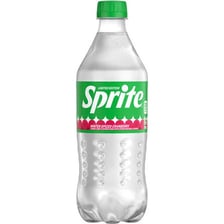 A Sprite bottle labeled with the Winter Spiced Cranberry flavor.