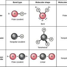 Chemistry diagram comparing polar and nonpolar molecules.