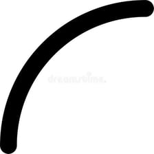 A simple line bent into a curved arc.
