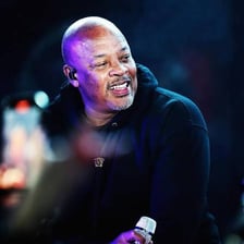 A portrait of hip-hop artist Dr. Dre.