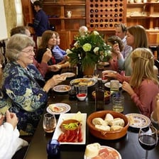 A family gathering that includes adult male relatives.
