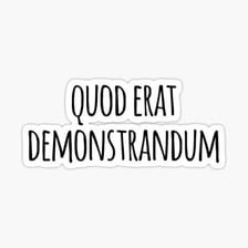A mathematical proof ending with Q.E.D.
