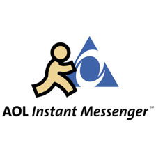 The AOL logo associated with its internet and instant-messaging service.