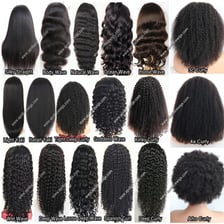 A comparison showing several types of human hair texture.