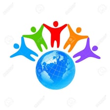 People joining hands to symbolize unity.