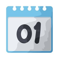A calendar showing a single highlighted day