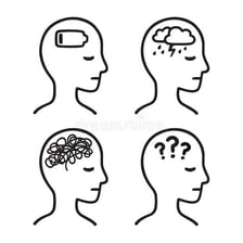 A conceptual illustration representing several troubles or ailments