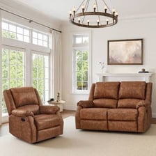 A home den furnished with a comfortable recliner.