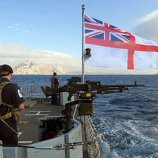 A British naval ship bearing the HMS designation.