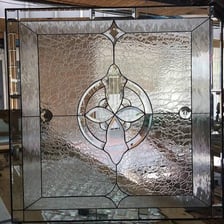 Transparent glass through which objects are visible