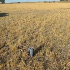 A dry, unproductive field during a drought.