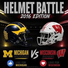 Michigan Wolverines and Wisconsin Badgers athletes competing