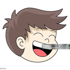 A person displaying a mocking laugh