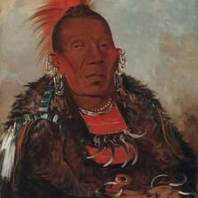 A portrait of Della Warrior, an Otoe-Missouria tribal leader