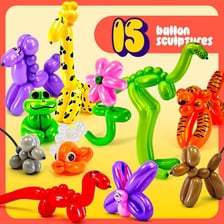 A colorful balloon twisted into the shape of an animal.
