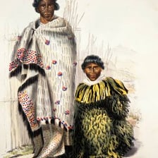 Māori people in traditional clothing in New Zealand.