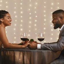 A couple enjoying a romantic outing together