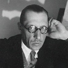 A portrait of composer Igor Stravinsky.