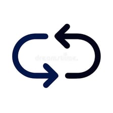Circular arrows illustrating repetition or doing something again