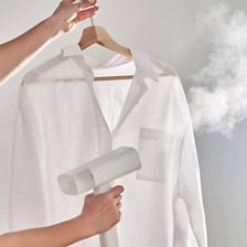 Steam rising from a household clothes iron